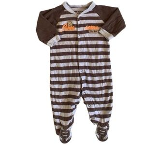 Carters Awesome Like Dad Brown & Gray Striped Onesie